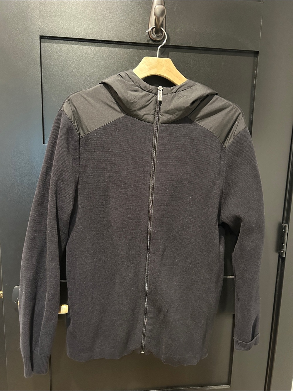 Zara Men's Black Lightweight zipper Hooded Shirt Jacket Lg
